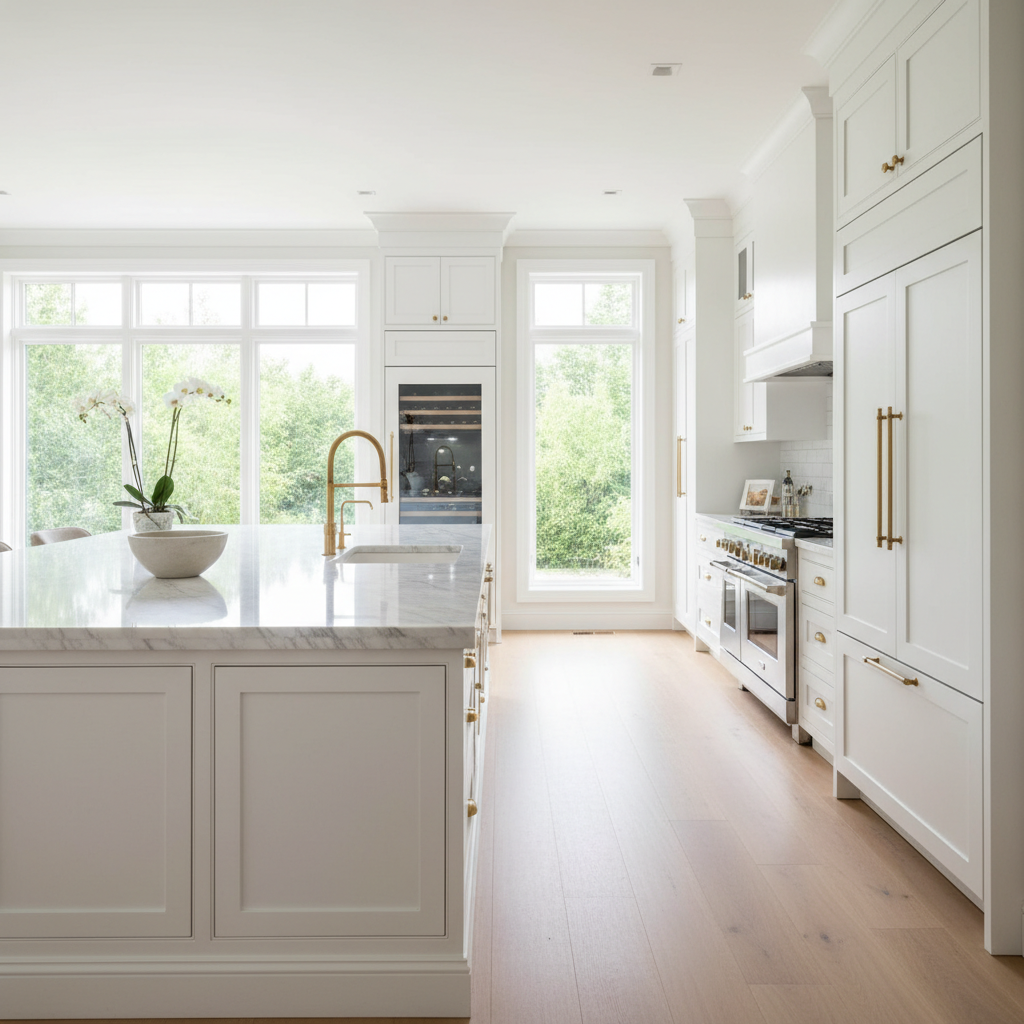 Luxury modern kitchen with premium built-in appliances